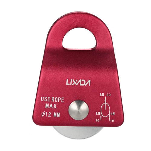 Lixada 20kN Bearing Mobile Micro Pulley Max Rope 1/2in for Rigging Arborist Climbing