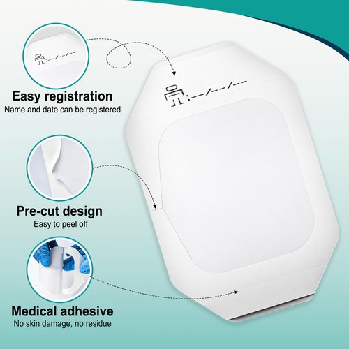 100 Packs Transparent Film Dressing 4" x 4.75" - Waterproof Bandages for Swimming, Showering, Wounds, Post Surgical Shower or IV Shield, Tattoo Aftercare Bandage, Scar Therapy, Adhesive Patches