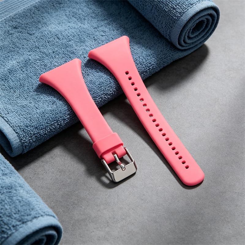 Watch Band for Polar FT4/FT7 – Adjustable Silicone Replacement Strap, Blue+Pink Variation