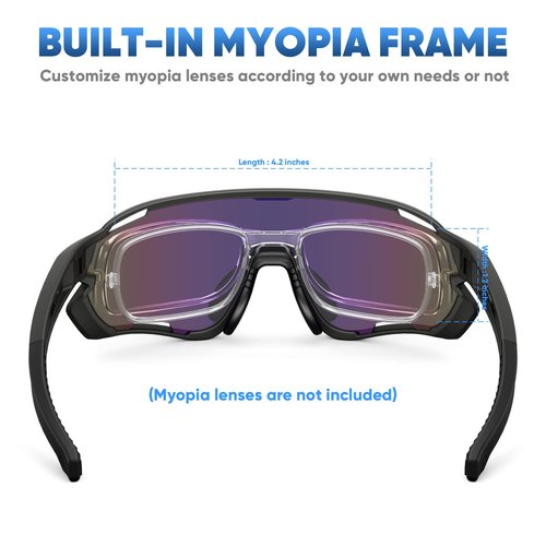 Cycling Glasses, TR90 Unbreakable Frame Polarized Anti-UV400 Sports Sunglasses HB511 Bn-REVO Gold