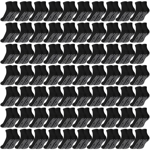 Liitrsh 100 Pairs Non Slip Yoga Socks with Grips for Men Women Pilates Barre