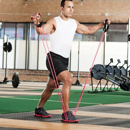 Lifeline Triple Grip Handles Fit Up to Three Resistance Cables for Continuous Muscle Tension Training , Black/Red
