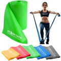 Starktape Resistance Bands Bundle. 5 Bands Set and 8 Yard Band Physical Therapy Professional. Non-Latex Elastic Exercise Fitness Workout Band for Pilates, Rehab, Yoga, Pilates, Training. Medium Green
