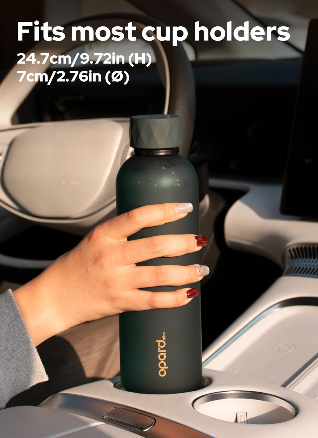 Opard Slim Pro Water Bottle - 27oz BPA-Free Plastic with Leakproof Monocap | Forest Green, Ideal for Travel & Sports