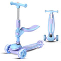 JUNLING Scooter for Kids, 3-Wheel Folding Scooter with Adjustable Height Handlebars, Wide Anti-Slip Deck, Lean-to-Steer, Removable Seat