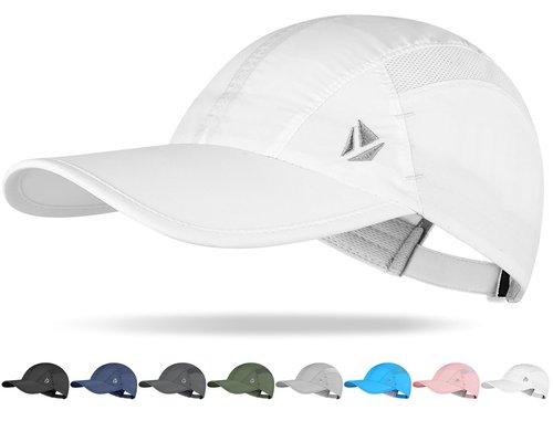 YANIKY Quick-Dry Running Hat for Men & Women Cooling Hat UPF 50+ Thin Baseball Cap Lightweight Breathable Mesh Sport Hats White