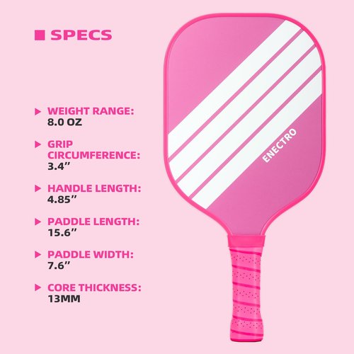 Pickleball Paddles Set of 2, USAPA Approved Fiberglass Pickle Ball Set with 2 Cute Lightweight Pickleball Rackets, 2 Indoor &2 Outdoor Balls, 1 Pickleball Bag for Women, Beginner, Youth