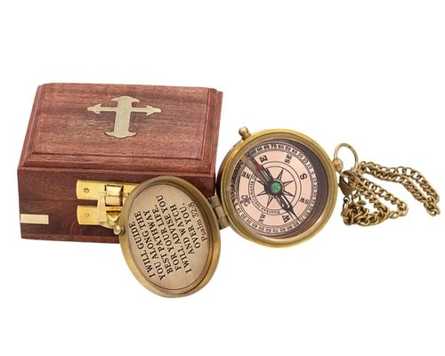 God’s Way Compass, Psalm 32:8, Solid Brass Directional Engraved Compass, Baptism Gifts for Boys Girls, First Communion, Christian Gifts for Men, First Confirmation Gifts for Boys Catholic Gifts