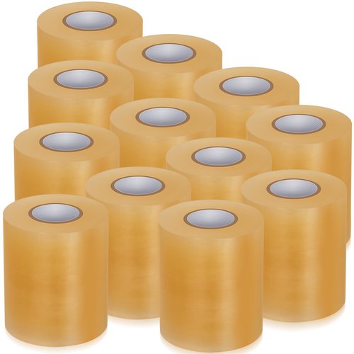 Pangda 12 Pcs Wrestling Mat Tape 3 or 4 Inch Heavy Duty 7 Mil PVC Carpet Tape for Wrestling Grappling Exercise Mats Seaming Cover Gym Floor Carpet Seam(4'',Clear)