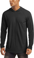 MAGCOMSEN Men's Long Sleeve Hooded Fishing Shirt - UPF 50+ Sun Protection Rash Guard