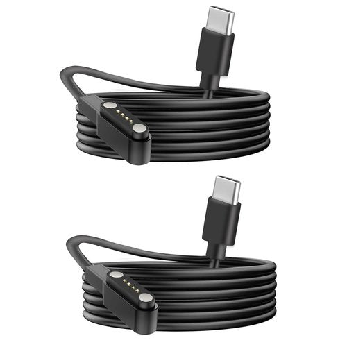 Compatible for SkyCaddie Watch Charger, Charging Replacement Cable Compatible for SkyCaddie LX2, LX5, LX5C GPS Touchscreen Smart Watches. (Black+Black, Type C)