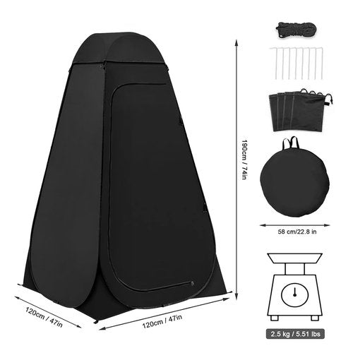 PASBAS Pop Up Privacy Shower Tent with Carry Bag, Portable Outdoor Toilet Changing Dressing Room,Easy Set with rain shelter, Instant Dressing Bathroom for caming, Hiking, Fishing,UPF 50 & Waterproof,