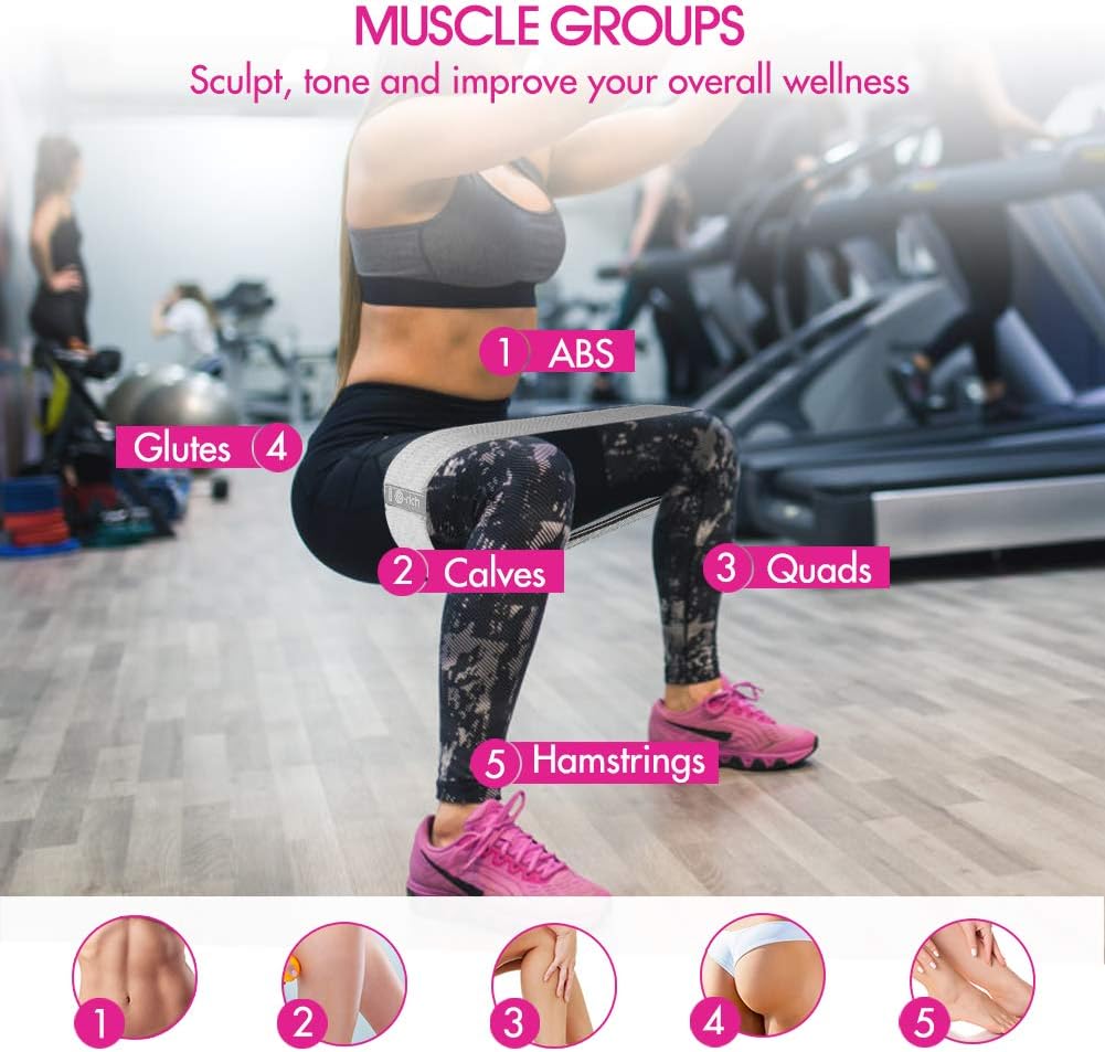 Skiennix Resistance Bands - Fabric Workout Bands for Men & Women | Thick Booty Loop Bands for Glutes & Legs