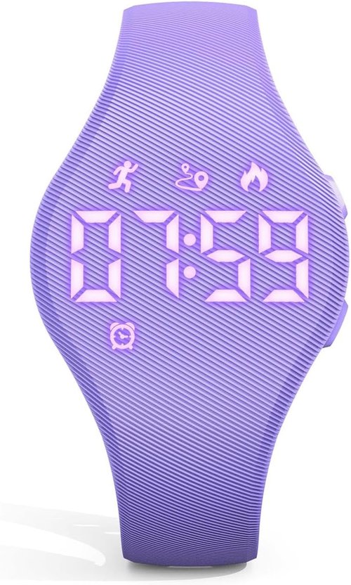 Kids Fitness Tracker Watch by [Brand Name] - Waterproof Digital Pedometer for Ages 5-15 | Purple