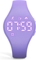 Kids Fitness Tracker Watch by [Brand Name] - Waterproof Digital Pedometer for Ages 5-15 | Purple