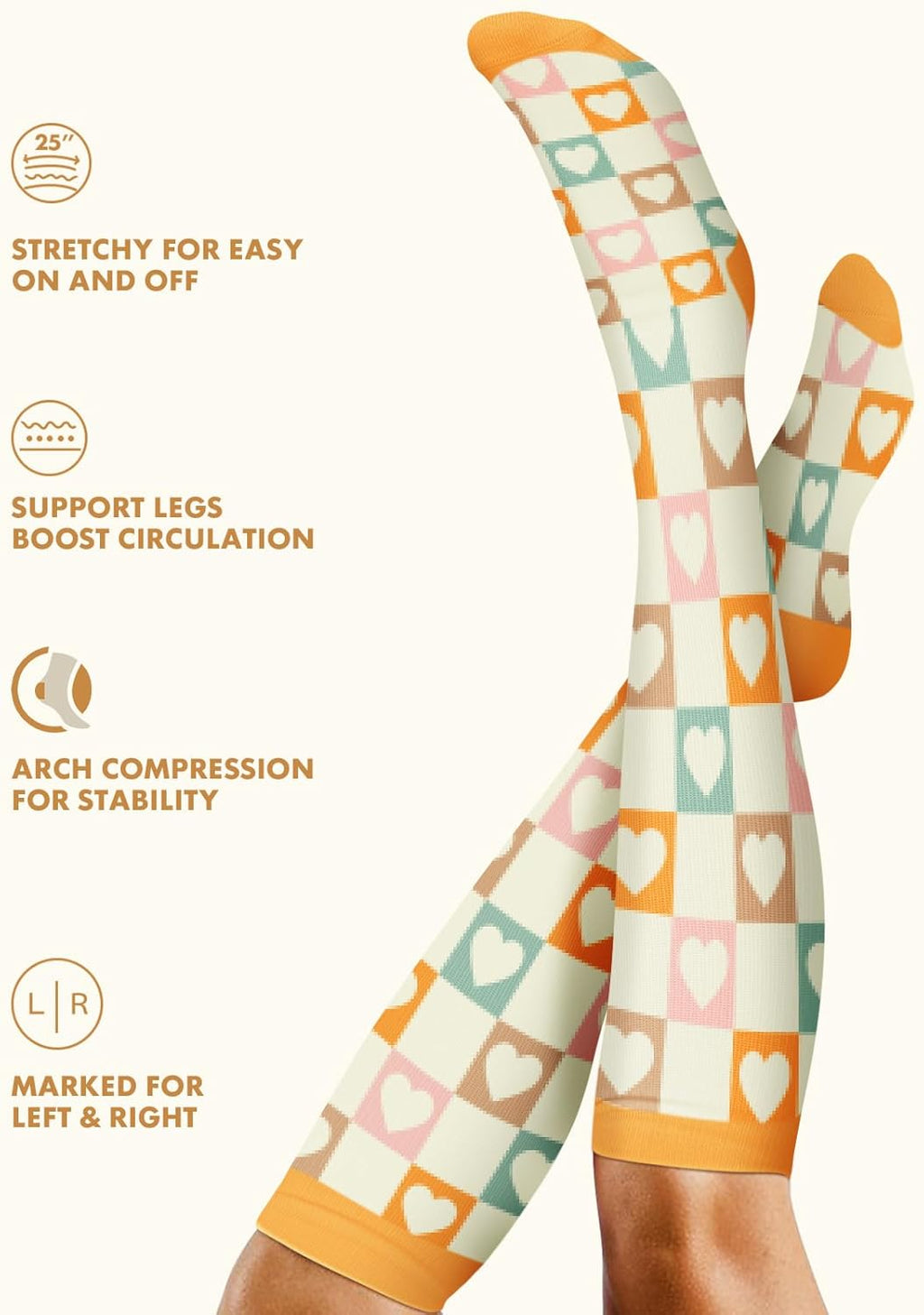 Skiennix Compression Socks for Women - 3 Pairs of 20-30 mmHg Graduated Support | Lightweight Daily Wear