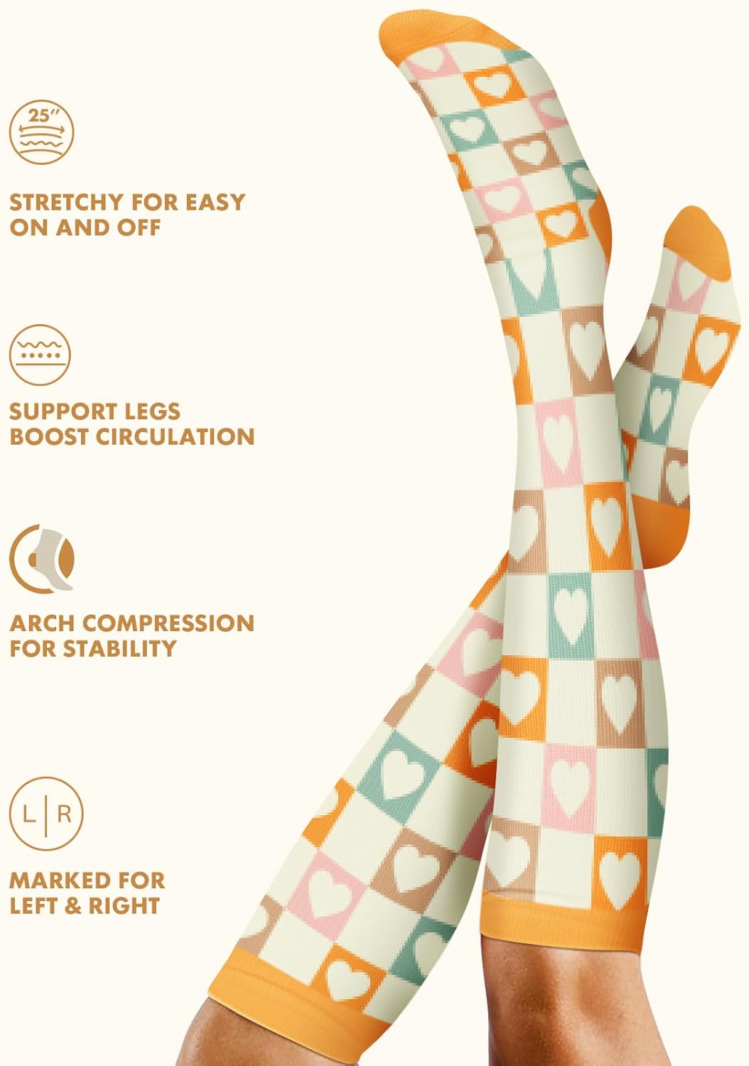 Skiennix Compression Socks for Women - 3 Pairs of 20-30 mmHg Graduated Support | Lightweight Daily Wear