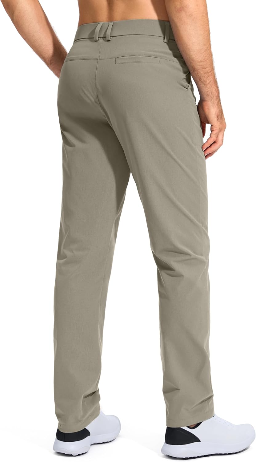 Pudolla Men's Golf Pants - Lightweight Quick-Dry Casual Slacks with Pockets | Stretch Comfort in 30"/32"/34" Sizes