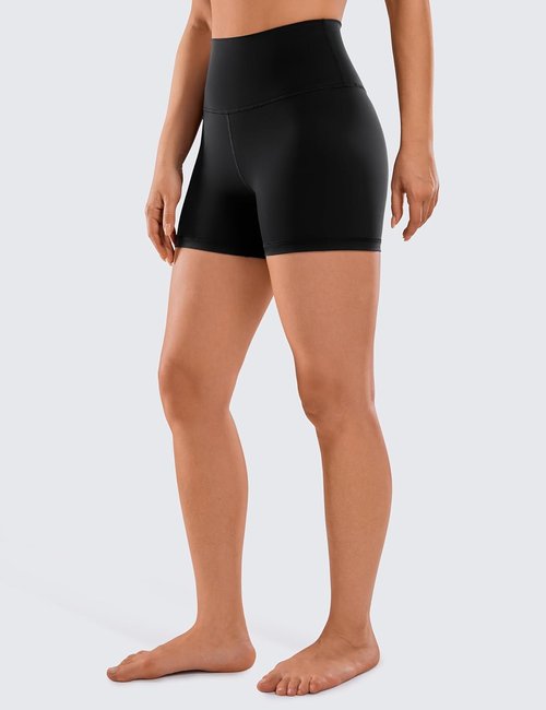 CRZ YOGA Biker Shorts - Naked Feeling High Waist Spandex for Yoga & Gym | 4-Inch Length