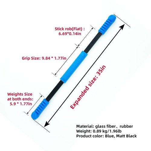 ANGLER DREAM One-piece Elastic Bar Muscle Training Fitness Stick Fat Burning Tremor Stick Full-Body Exercise Shoulder Rehabilitation Physical Therapy, Aerobics,Body Shaping