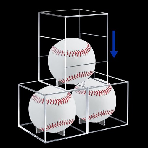 Baseball Case Display by [Brand Name] - UV Protected Acrylic Holder for Official Size Balls | Clear Cube Design