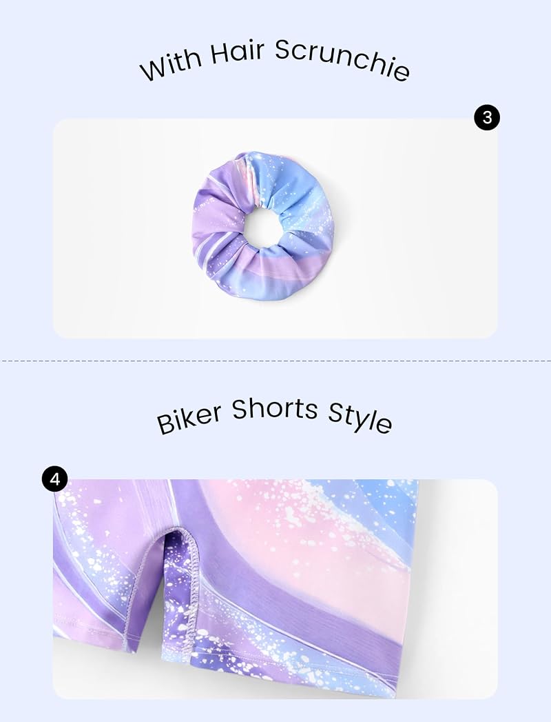 PATPAT Girls Gymnastics Leotards Sparkly Biketard 1-purple+4-5T - 3-9 Years