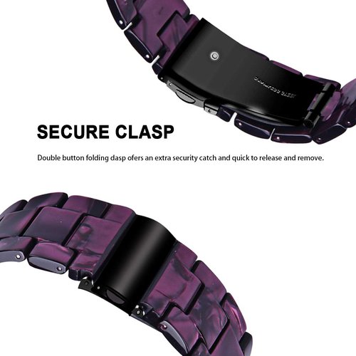 FitTurn Resin Bracelet Compatible with Hero Band III,FITVII,Donerton, Misfit Vapor,Popglory, KALINCO,CanMixs P22, AGPTEK LW31 Band for Women Replacement Bracelet Strap Metal Stainless Steel Buckle