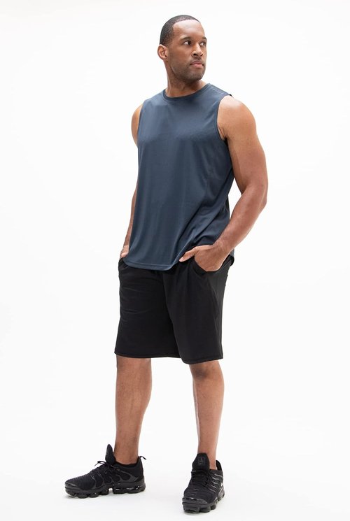 DEVOPS Men's 10-Inch Loose-Fit Workout Gym Shorts - Comfortable with Pockets