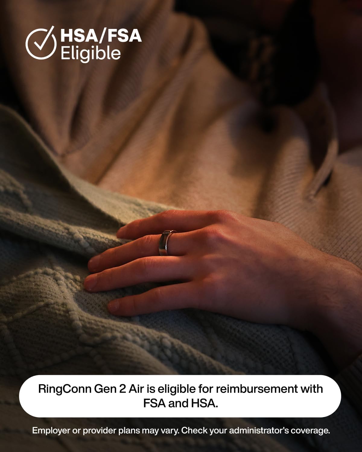 RingConn Gen 2 Air - Ultra-Thin AI Smart Ring with 10-Day Battery Life | Fitness, Sleep, Stress & HR Tracker for All (Size 6, Dune Gold)