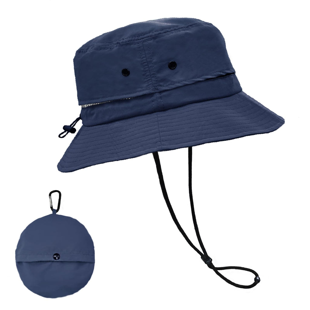 lifwimner Bucket Hats for Women Men Packable Sun Hat Quick Dry Mesh Breathable UV Protection Boonie for Fishing Hiking Beach Safari(Navy)