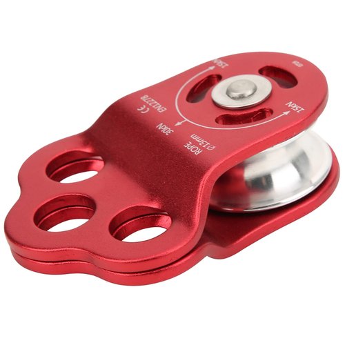 Demeras Climbing Pulley Bearing , Ball Bearing Single Hitch Climber Pulley Rope Gear Equipment 3 Hole Pulley for Rope Hauling Rock Climbing Tree Hitch Climber Pulley Kit