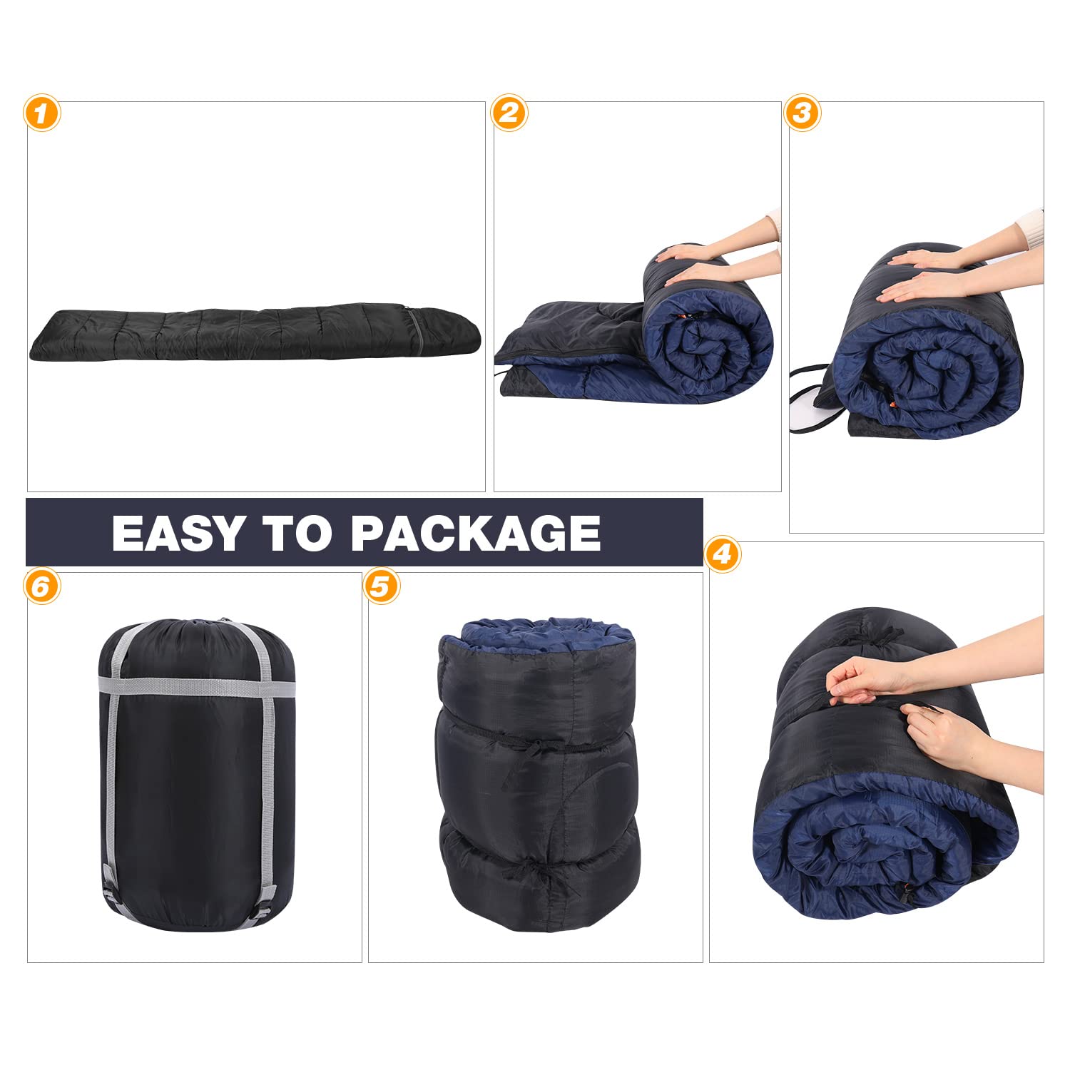 REDCAMP Cotton Flannel Heated Sleeping Bag for Adults, Large Cotton Sleeping Bags for Camping with Hood, Blue Plaid with 4lbs Filling