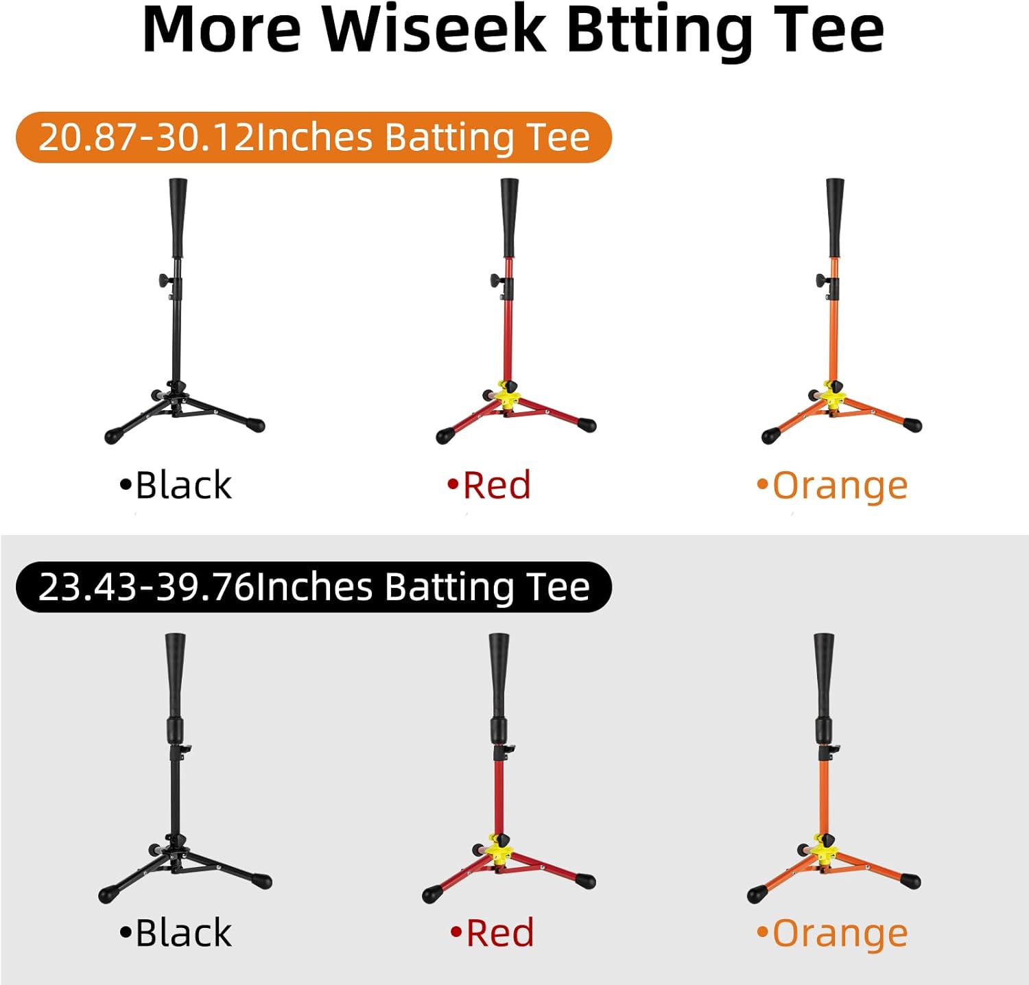 Skiennix Baseball Tee - Adjustable 23.5 to 39.76 Inches for Kids | Portable Training Equipment with Carry Bag