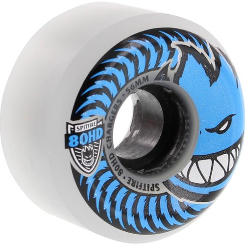 SPITFIRE 80HD CHARGER WHEELS 56mm CONICAL FULL CLEAR/BLUE (SET OF 4)