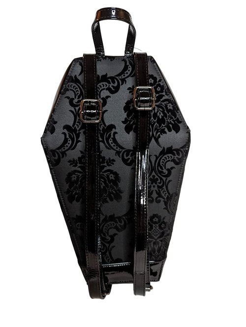 Madame Mistress Damask Black Coffin Backpack by Rock Rebel