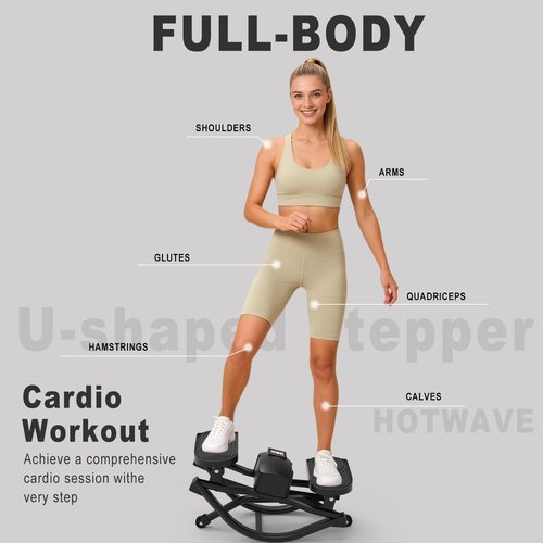 HOTWAVE Rock Stepper - Low Impact Side-to-Side Exercise Machine with Oversized Pedals | 350lbs Capacity