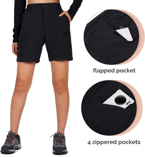 Cycorld Women's Convertible Hiking Pants - Quick-Dry, Stretchy & Lightweight with 5 Deep Pockets