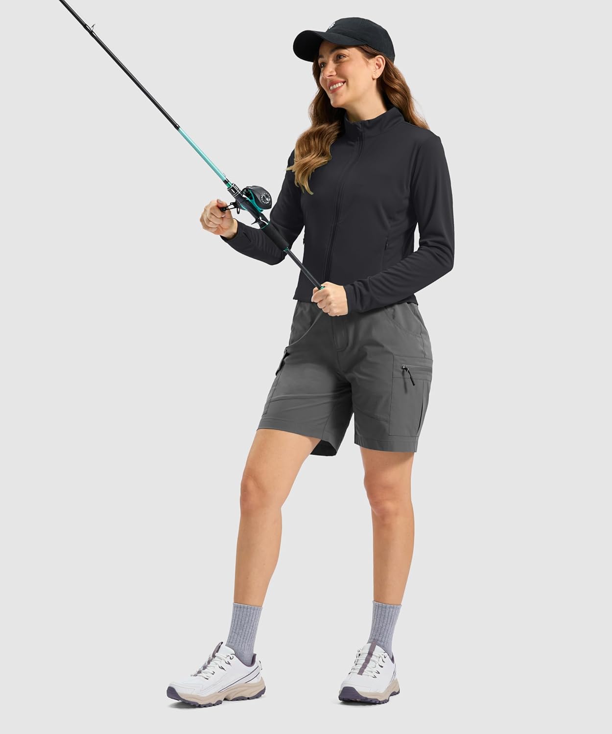 Soothfeel Women's Lightweight Crop Athletic Jacket - UPF 50+ Sun Protection, Long Sleeve, Perfect for Hiking & Workouts