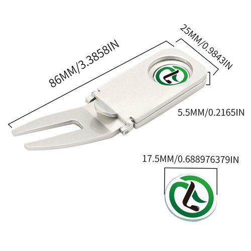 Magnetic Golf Divot Repair Tool and Ball Marker, 4 in 1 Golf Accessory Tool, Opener - Club Tee - Groove Cleaner - Putting Alignment - Designed to Be the Ultimate Tool for the Green-White