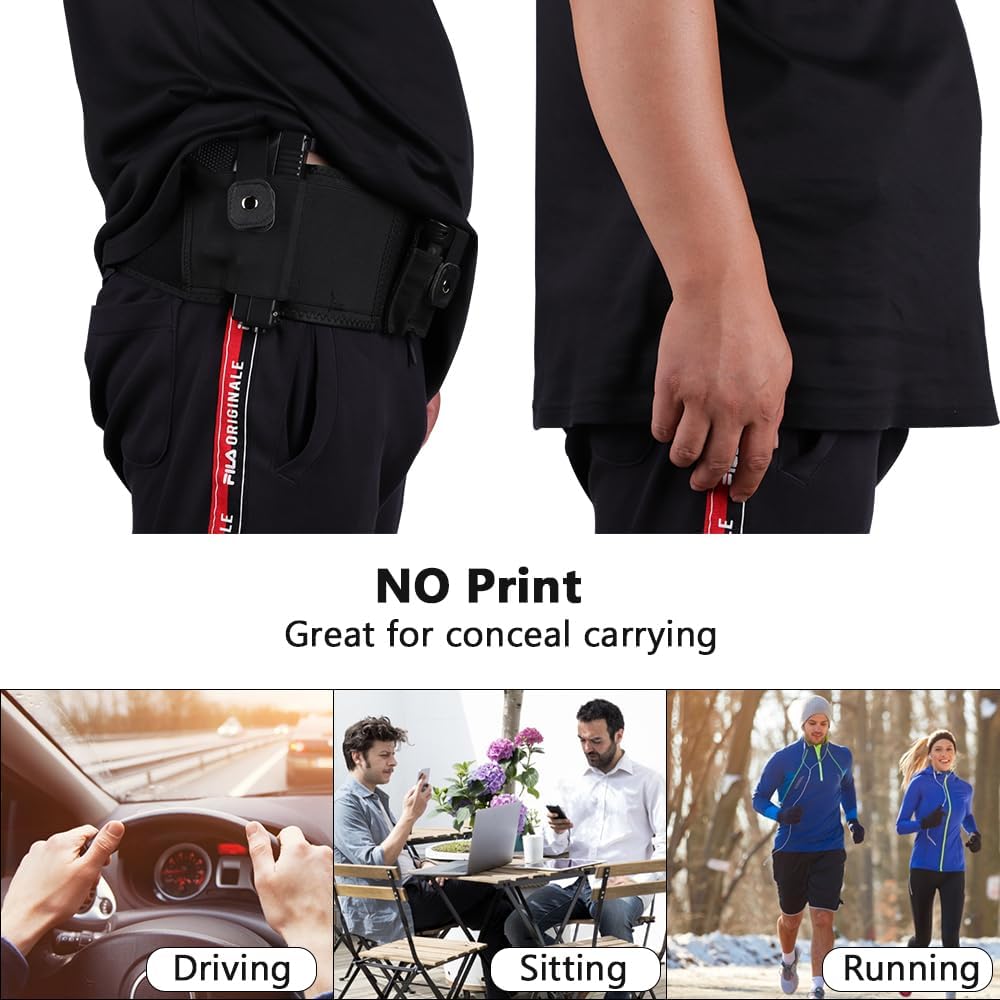 Skiennix Belly Band Holster | Comfortable Gun Holster for Glock, Smith & Wesson, Taurus - Breathable Neoprene Design