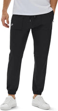 Skiennix Men's Casual Tapered Joggers - Lightweight Quick-Dry Athletic Pants with Zipper Pockets