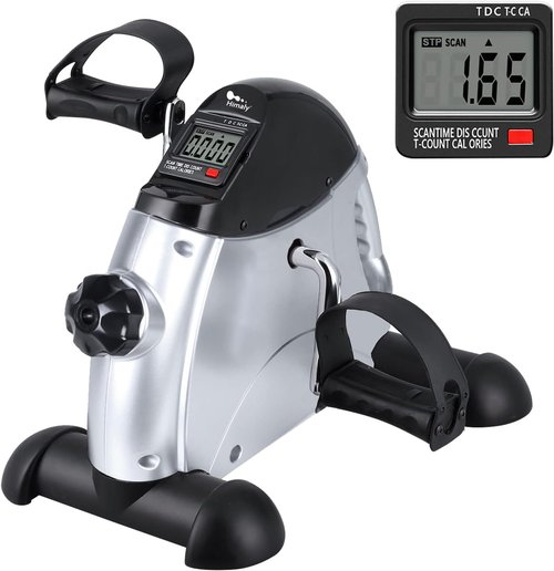 Himaly Mini Exercise Bike - Portable Under Desk Pedal Exerciser with LCD Screen for Arms & Legs