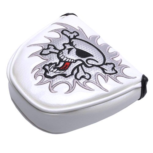 PLUSKER Skull Golf Mallet Putter Cover Magnetic Closure Creative White Golf Club Putters Headcover