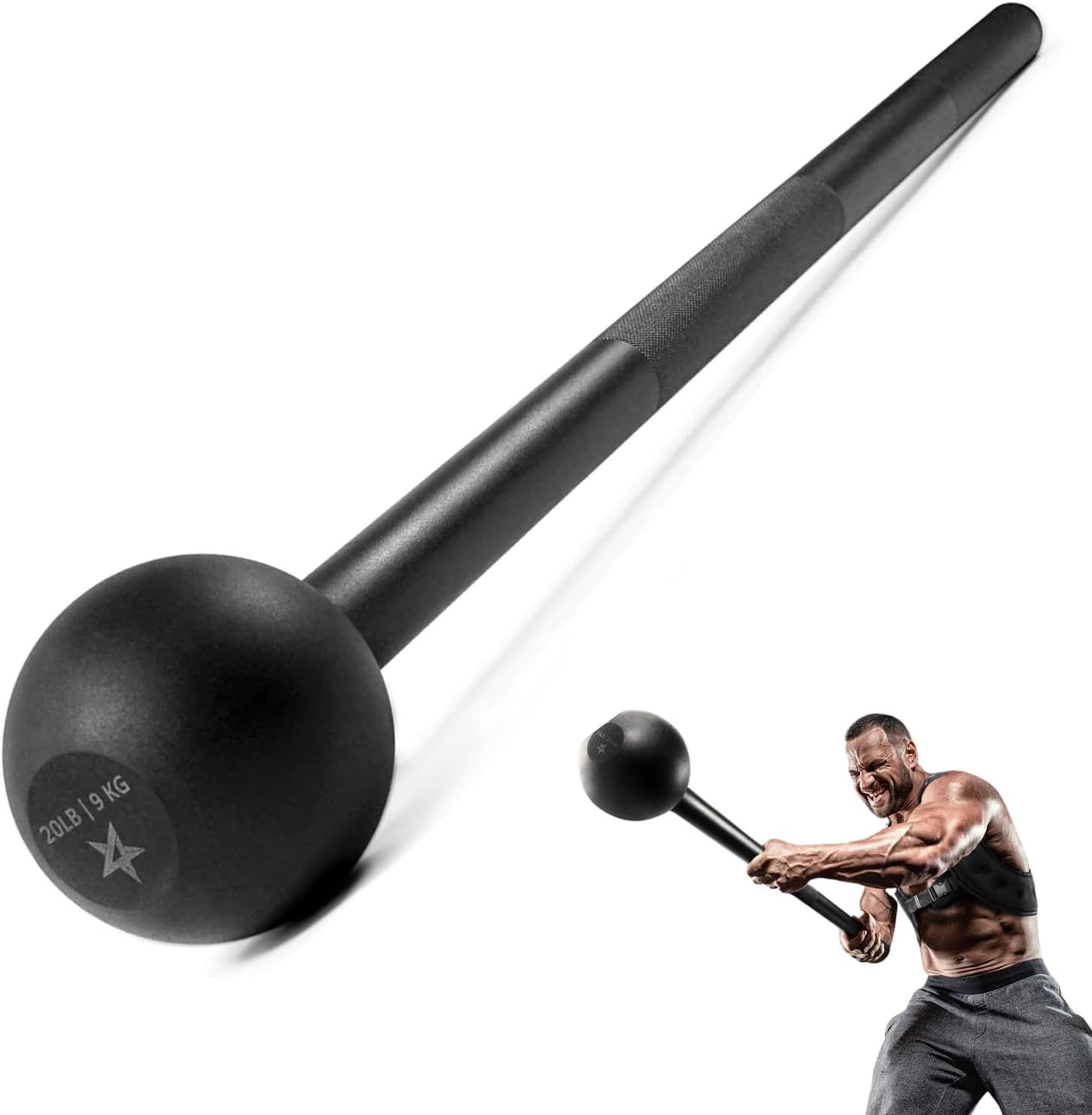 Yes4All Steel Mace Bell - Full Body Strength Training Tool for Muscles & Flexibility | 5-30 LB Options