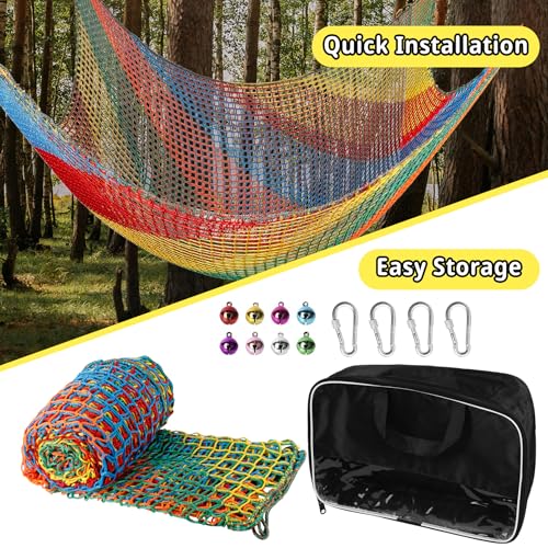 Climbing Cargo Net 14.7ft x 9.8ft Multicolored for Treehouse & Playground