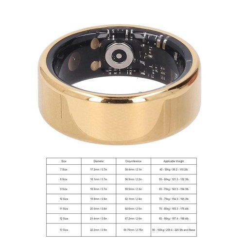 Smart Ring, Sleep Tracking Wearable, Fitness Tracker, IP68 Water Proof, Surport Charging, for Men Women Working Out Gym, Up to 5 Days of Battery Life (8#)