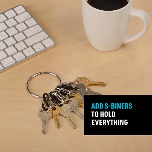 Nite Ize - BRG-M1-R3 BigRing Steel, 2" Stainless-Steel keychain Ring With 8 Stainless-Steel Key-Holding S-Biners