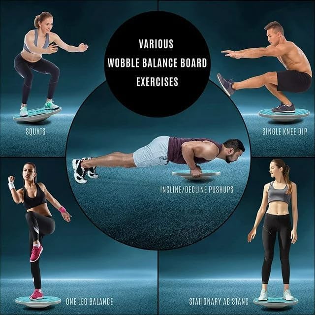 Yes4All Wobble Balance Board - Plastic Stability Trainer with Handles for Core Training & Home Gym