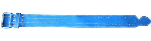 Weight Power Lifting Belt 4” Wide Cobra Grips Best Premium Genuine Leather Belt for Men & Women Adjustable Weightlifting Back Support (Cyanic Blue, Small 27"-35")