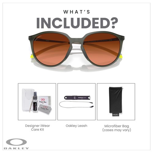 Oakley Sielo OO9288 928802 57MM Matte Olive Ink/Prizm Brown Gradient Sunglasses for Women+ Bundle Accessory Leash Kit, Microfiber Pouch